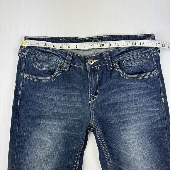 Royal Blue Jeans Women’s Size 13/30 Bootcut Low Rise Blue Denim Y2K Embroidered - Picture 8 of 11